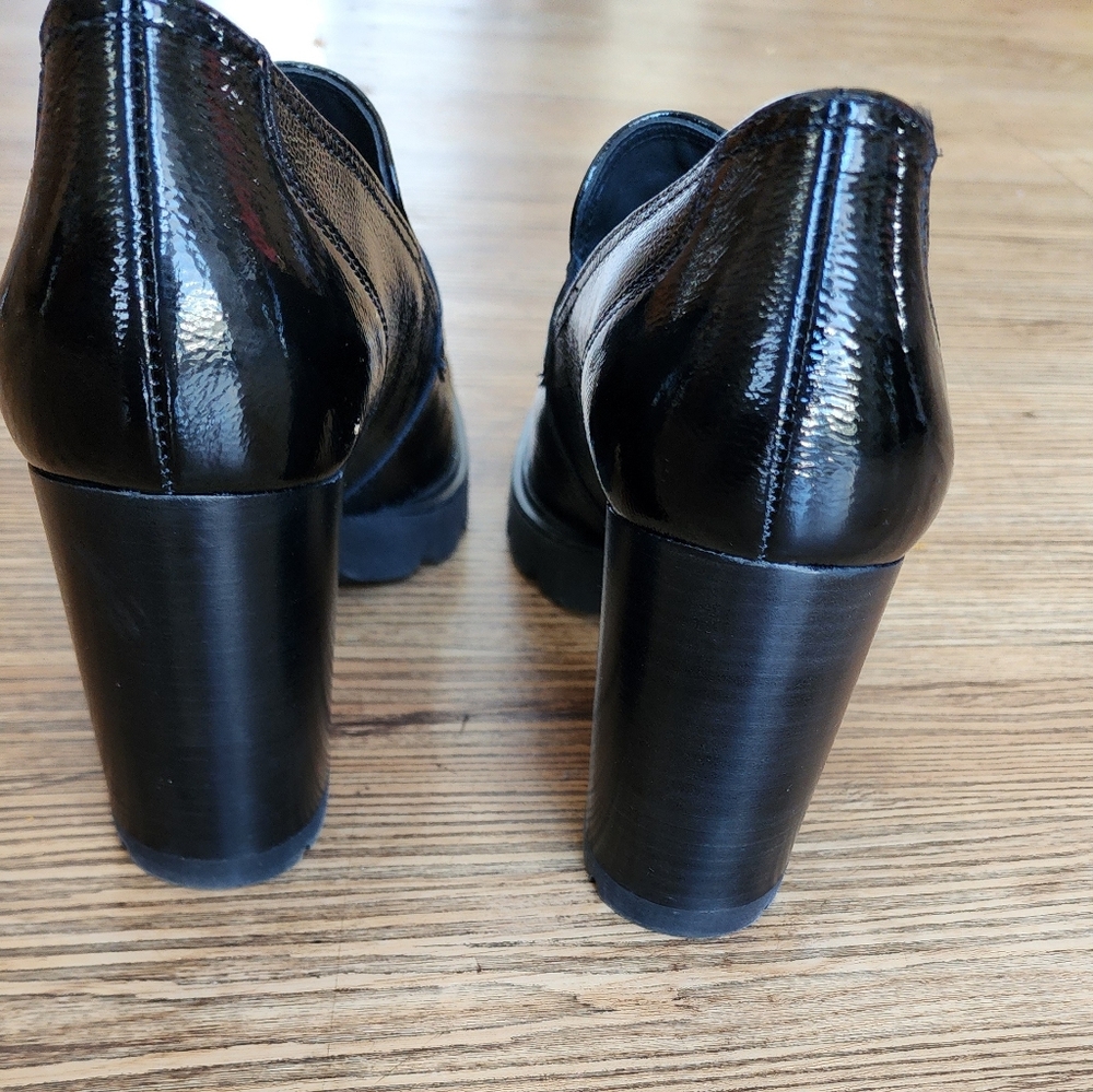 Size 9.5 - 🆕️ Paul Green Nina Loafer Pump Shoes Black Crinkled Patent $500 - Picture 8 of 8
